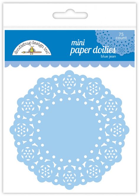 Hovedbilde Doodlebug Design - 4603 - Mini Paper Doilies - Blue Jean - 75 st
