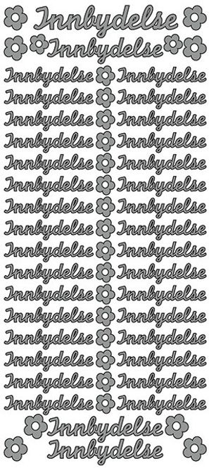 Hovedbilde Klistremerker - 0159 - Outline stickers - Innbydelse små - Sølv