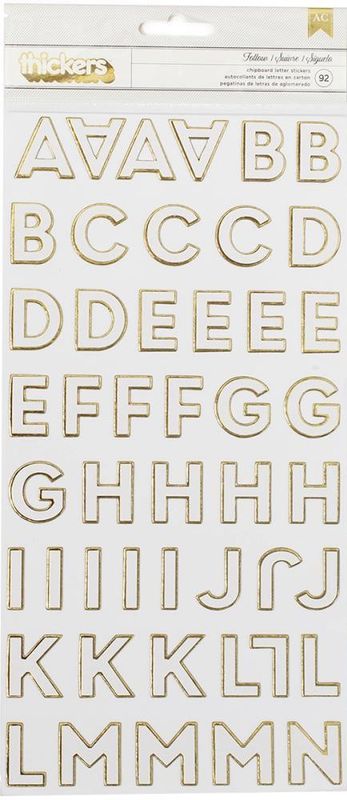 Thickers - 376308 - Chipboard - White with Gold Foil - Follow