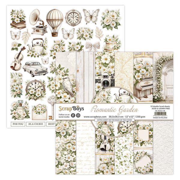 ScrapBoys - Romantic Garden - 12x12 - Paper Pack