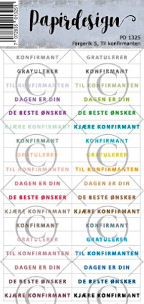 Papirdesign - Klistremerker - 1325 - Fargerik 5, Til konfirmante
