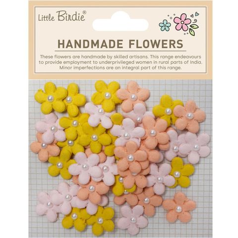 Hovedbilde Little Birdie - Handmade Flowers - Janice - Sunny Rose - 40 stk