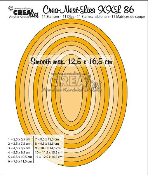 Crealies - Crea-Nest-Lies XXL  86 - Smooth ovals half cm