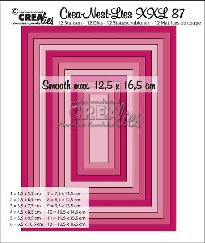 Crealies - Crea-Nest-Lies XXL  87 - Smooth rectangles half cm