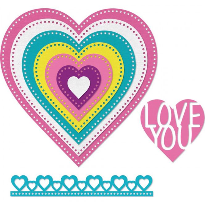Hovedbilde Sizzix - Framelits - 662730 - Dotted Hearts