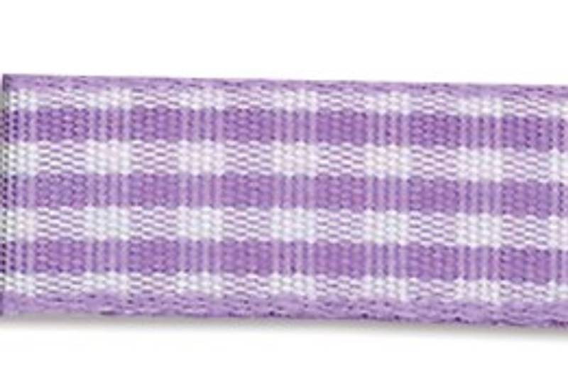 Din fantasi - Bånd - 10mm - Rutet - 20 - Lilla - 10 meter