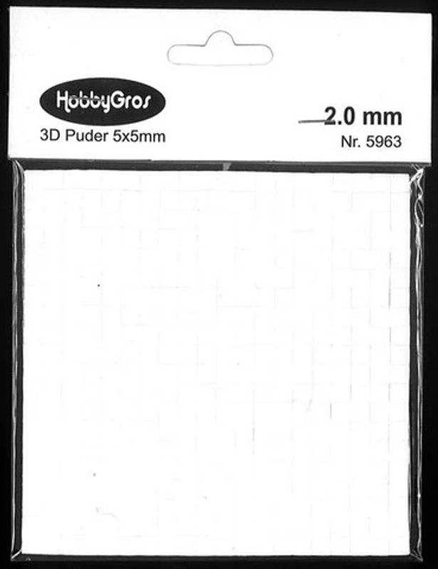 HobbyGros - 3D Foam - Puter - 5x5mm - h: 2 mm