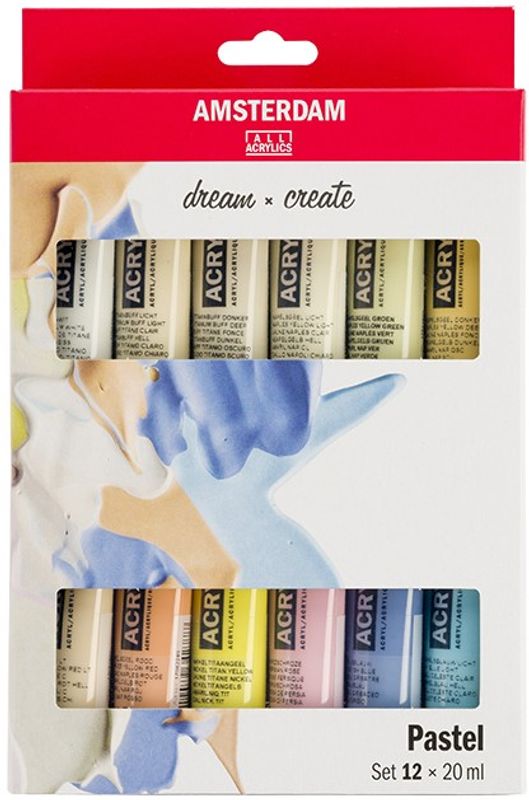 Amsterdam - Acrylic Standard - 20ml - Sett 12 ass Pastell