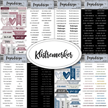 Hovedbilde Papirdesign - Klistremerker - Ord/tekst