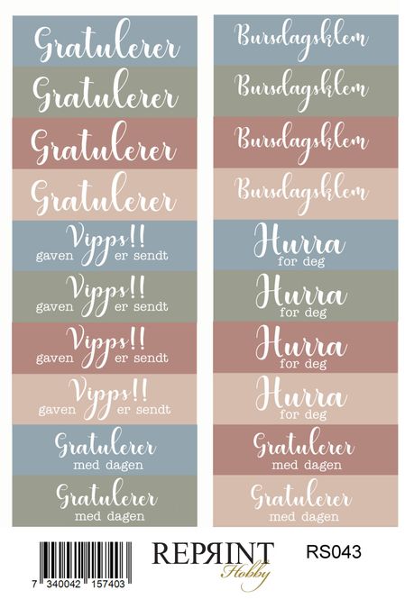 Hovedbilde Reprint -  Paper Stickers - 11x16 cm - RS043 - Quiet Moments