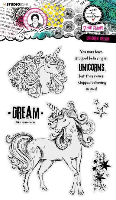 Hovedbilde Studio Light - 404 - Art by Malene - Clear Stamp - Unicorn Dream
