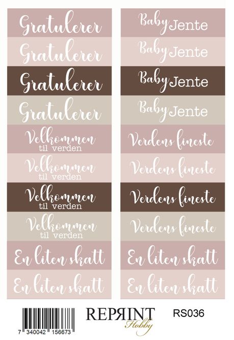 Hovedbilde Reprint -  Paper Stickers - 11x16 cm - RS036 - Happiness  - Baby girl