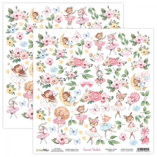 Hovedbilde ScrapBoys - Sweet Ballet - 12x12 - SWBA-07 Die Cut Sheet