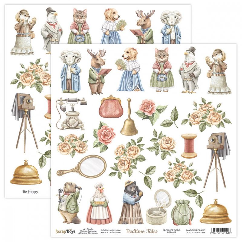 ScrapBoys - Bedtime Tales - 12x12 - BETA-07 - Die Cut Sheet