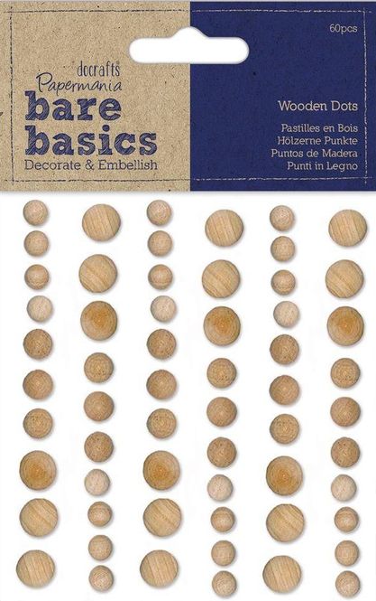 Hovedbilde Papermania - Bare basics - Wooden Dots Light - 60 stk