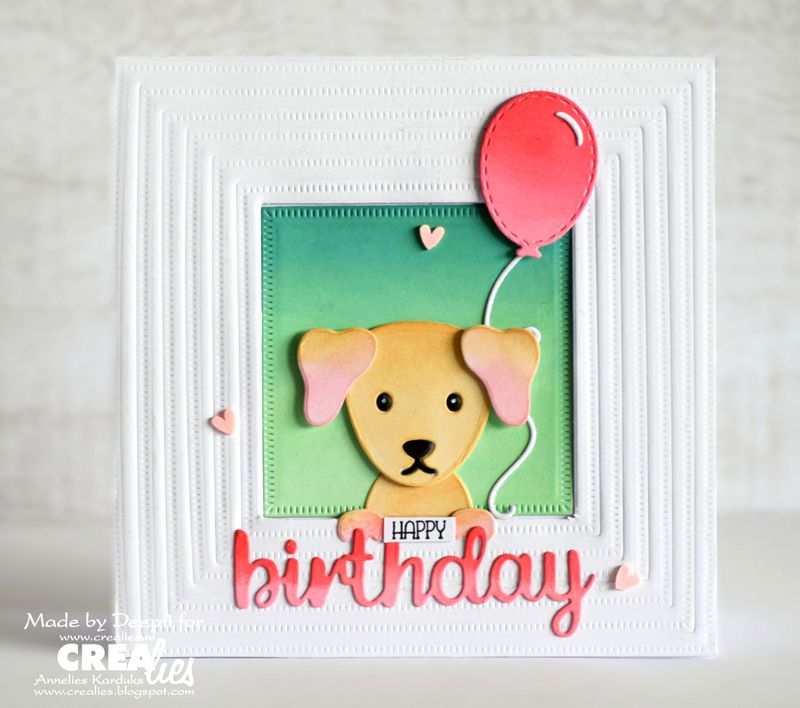 Crealies - Crea-Nest-Lies XXL 116 - Squares with little stripes
