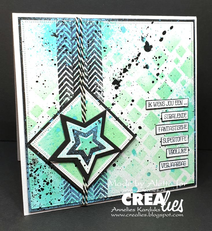 Crealies - Crea-Nest-Lies XXL 116 - Squares with little stripes