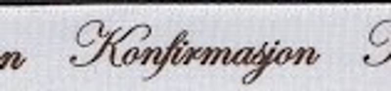 Silkebånd - Konfirmasjon - Krem - 13 mm - Metervare