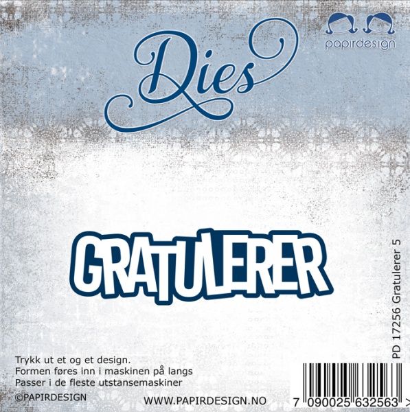 Papirdesign - Dies - PD 1668 - Gratulerer 5 (Reproduksjon av PD 17256)