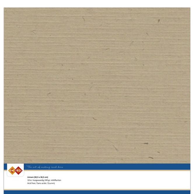Hovedbilde Linen Cardstock - 240g - 12x12 - SC45 - Kraft Cappuccino - 10 pk
