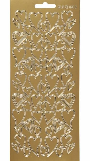 Hovedbilde Creotime - Outline stickers - 170104 - Skjeve hjerter - Gull