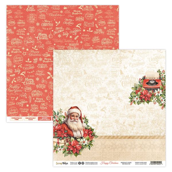 ScrapBoys - Happy Christmas - 12x12 - HACH-01