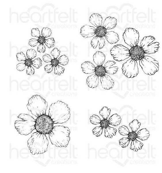 Heartfelt Creations - Wild Rose Small - Cling Rubber Stamp Set