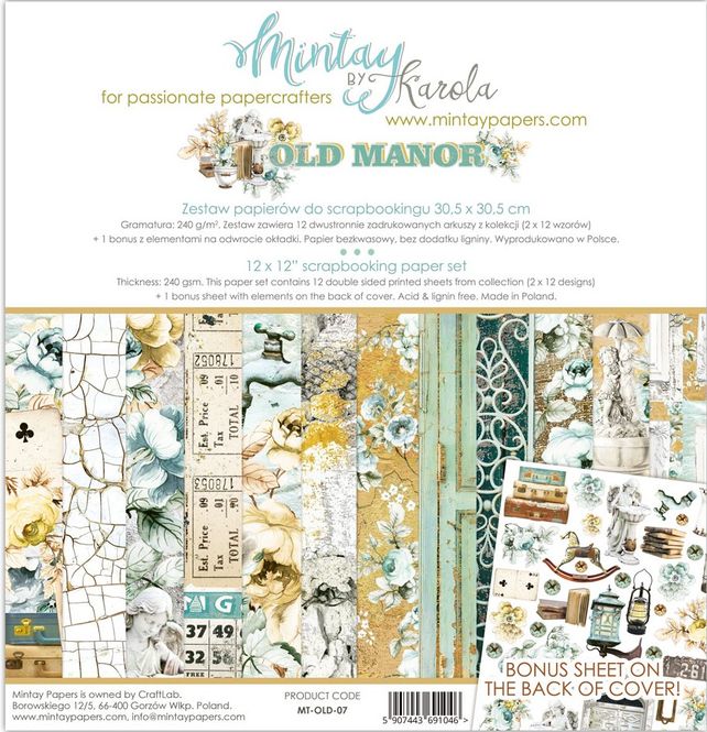 Hovedbilde Mintay - OLD - 12x12 Paper Set - Old Manor