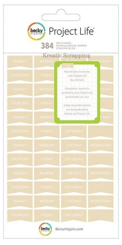 Project Life - Becky Higgens - TAN STICKERS - DAY