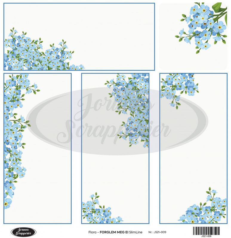 Jorunns Scrapperier - JS21-009 - Flora - Forglem Meg Ei SlimLime