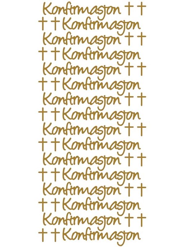 Klistremerker - 0337 - Outline stickers - Konfirmasjon - Gull