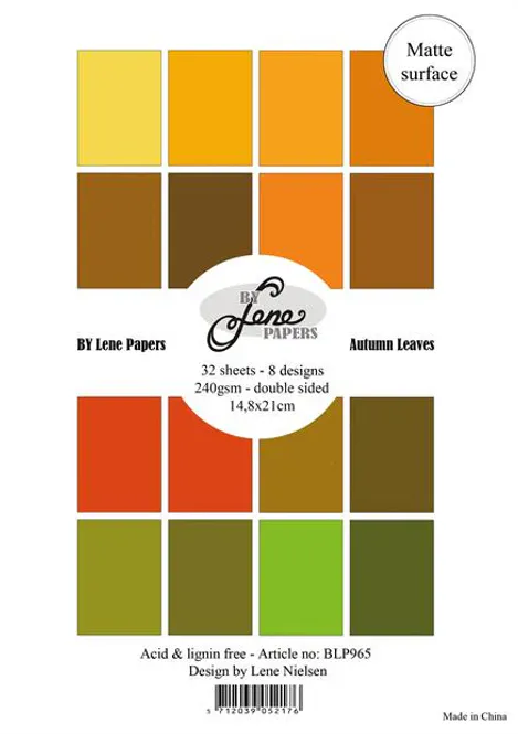 Hovedbilde By Lene - BLP965 - Paper Pad A5 - Solid Colours - Autumn Leaves
