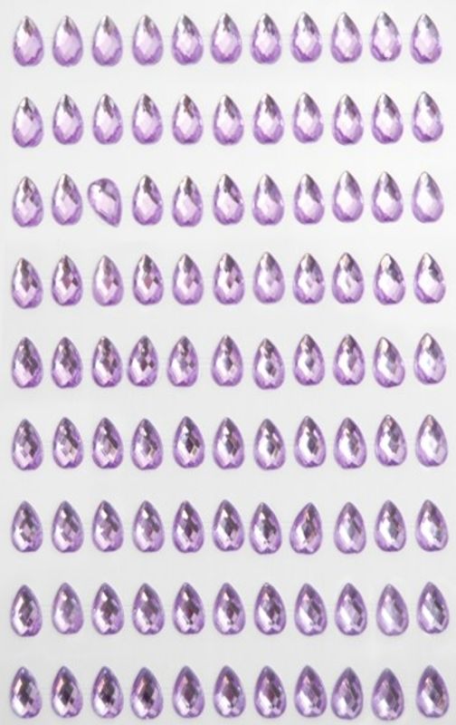 Kort & Godt - Stickers - ST-130 - Diamant dråpe - 6x10mm - Lilla