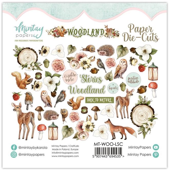 Hovedbilde Mintay - WOO - Woodland - Paper Die-Cuts - 53 stk