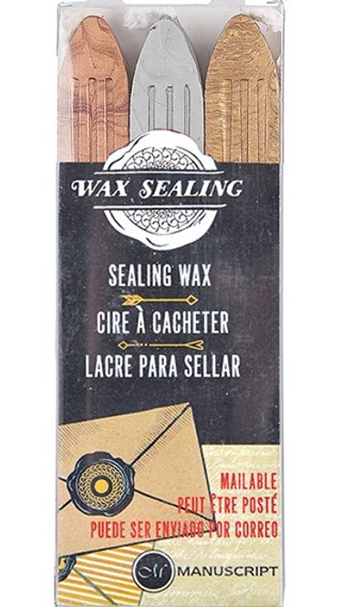 Hovedbilde Manuscript - Sealing Wax - Lakkstang m/veke - Gull/Sølv/Bronse - 3pk