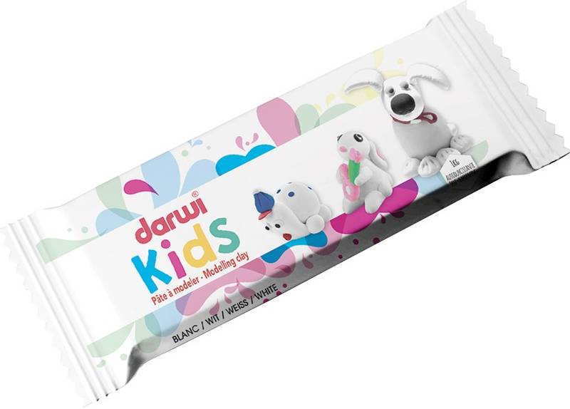Darwi - Modelling clay - Kids Hvit - 1kg - Lufttørkende leire