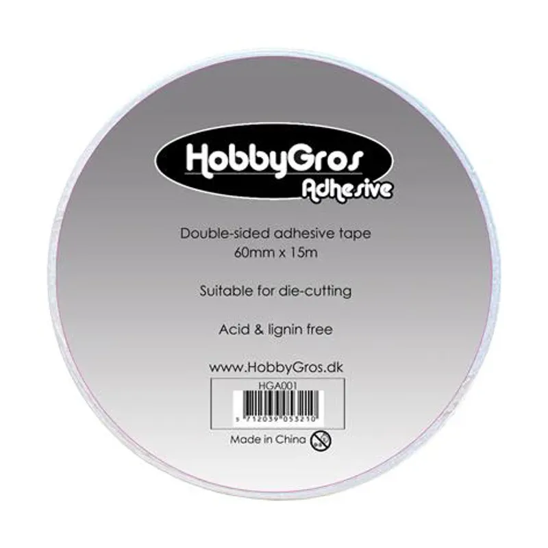 Hobbygros - Doublesided tape - Rull -  6 cm x 15 m