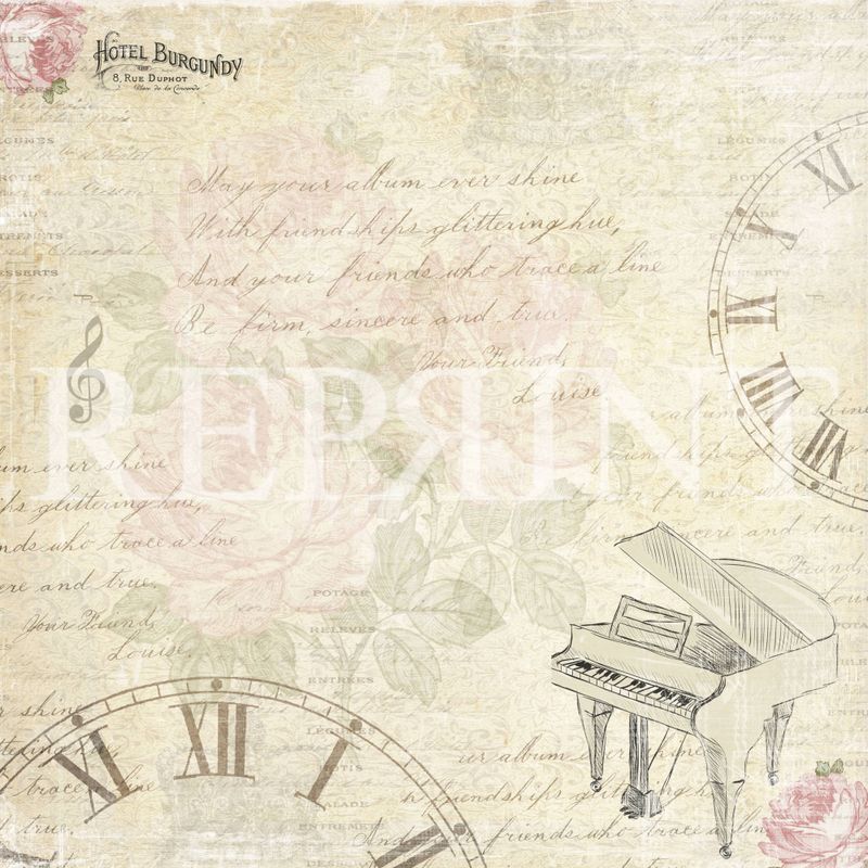 Reprint - 12x12 - RP0317 - Music & Roses - Time to Play