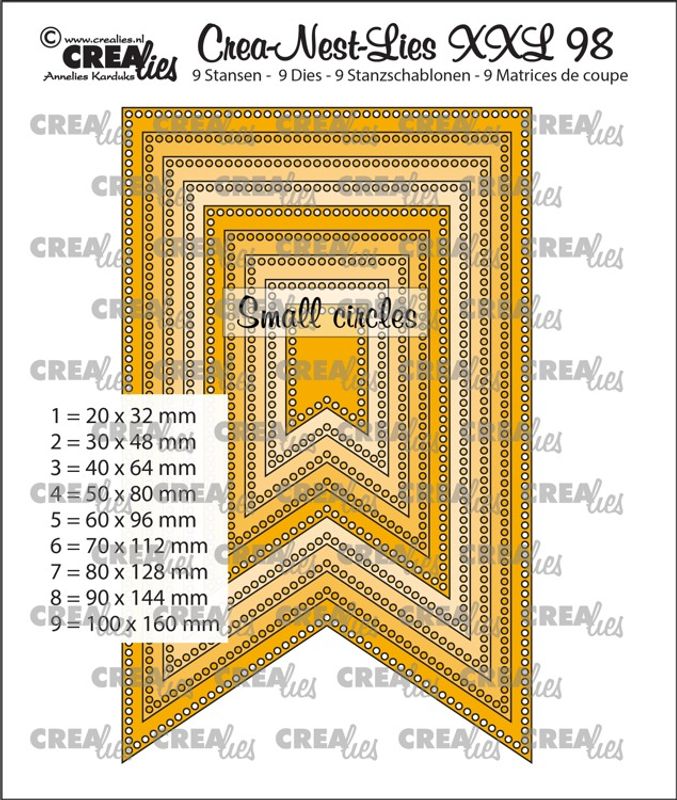 Crealies - Crea-Nest-Lies XXL  98 - Fishtail banner small circle
