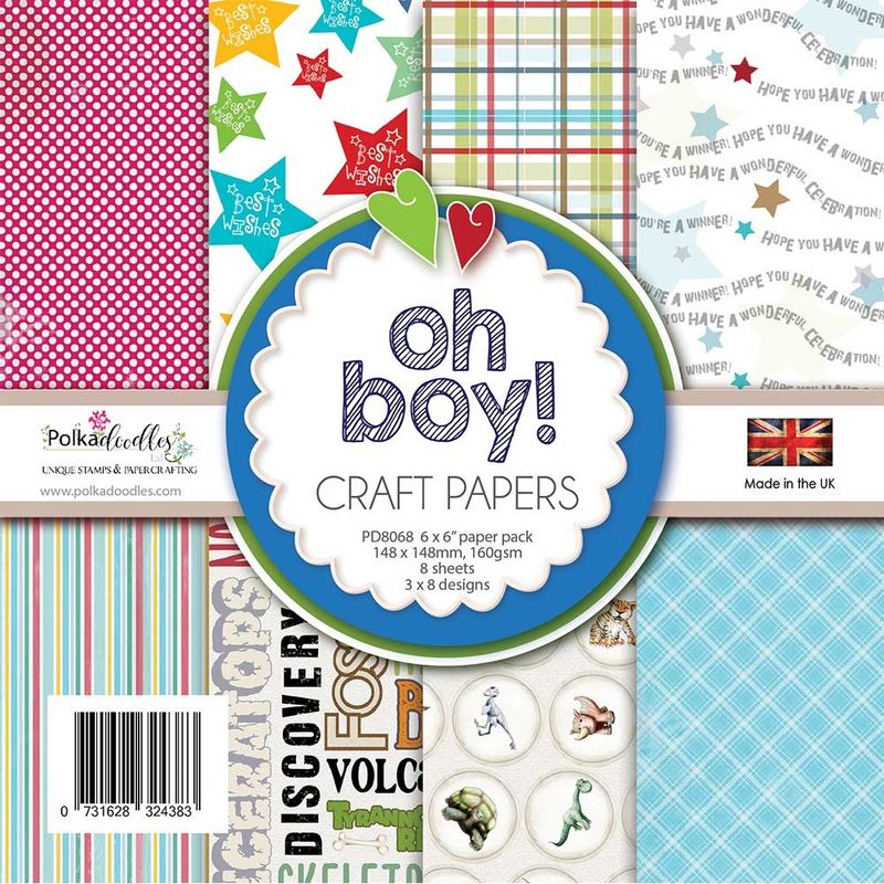 Polkadoodles - 6x6 Paper Pack - Oh Boy!