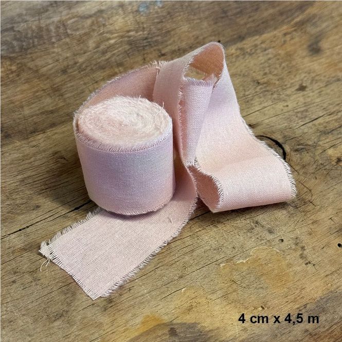 Hovedbilde Papirdesign - PD 1397 - Bomullsbånd - Rull - 4 cm x  4,5 m - 08 Støvet rosa
