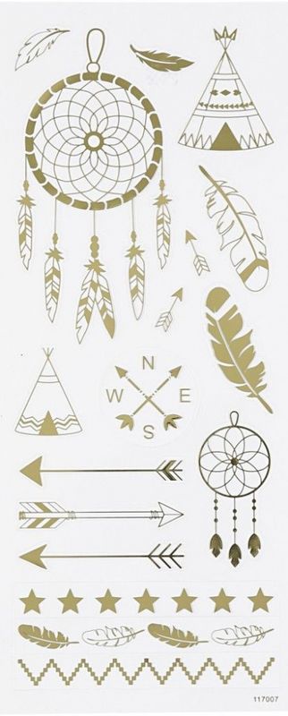 Creotime - Stickers - 29145 - Gold - Red Indian