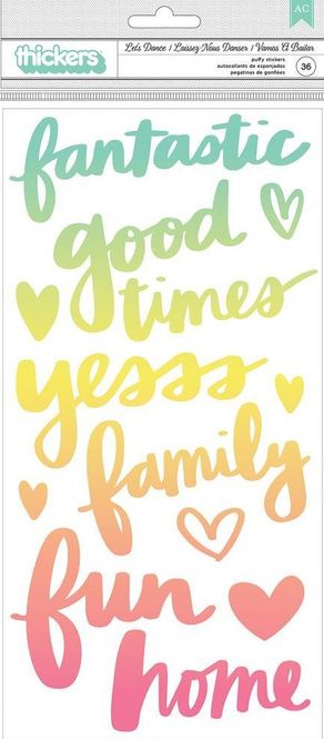 Hovedbilde Thickers - 345713 - Puffy Phrase stickers - Ombre - Let's Dance
