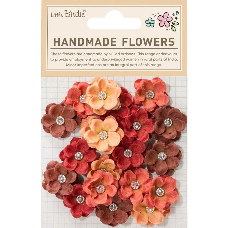Little Birdie - Handmade Flowers - Twinkle - Ruby Aura - 20 stk