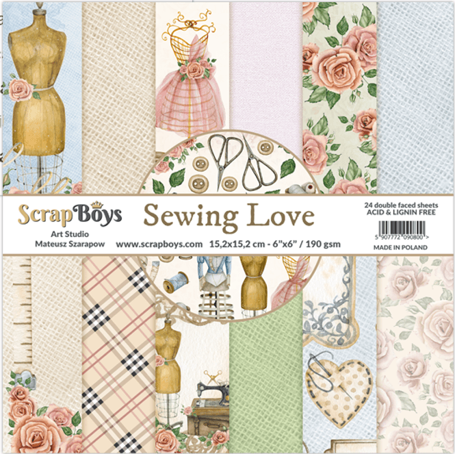 Hovedbilde ScrapBoys - Sewing Love - 6x6 Paper Pad