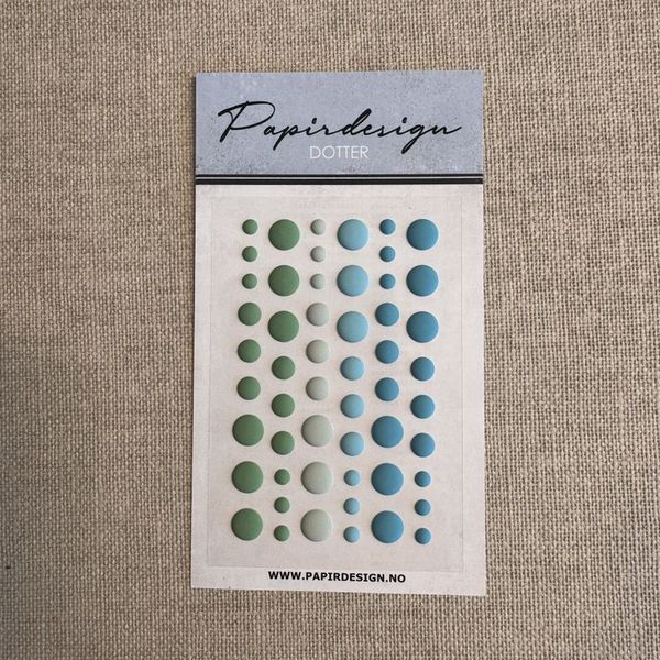 Papirdesign - PD 1642 - Dotter matt - Grønn (Grønn, mint, teal, petrol)