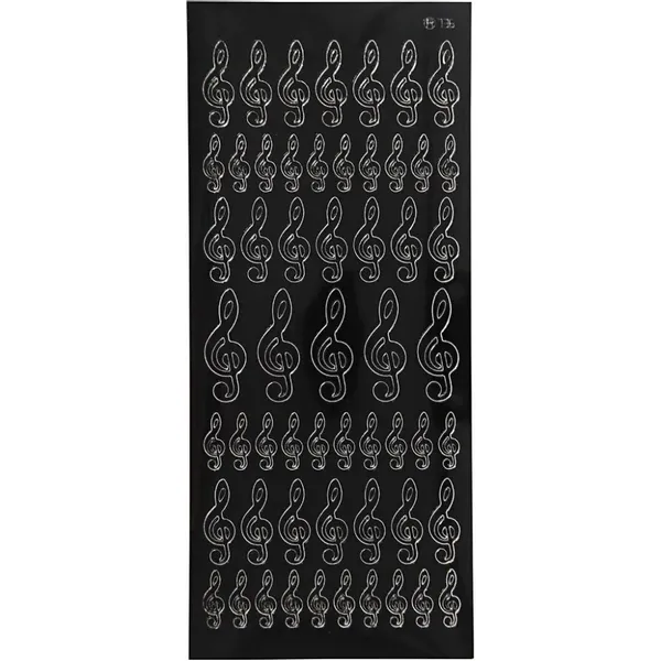 Creotime - Outline stickers - 170286 - G-nøkkel - Svart
