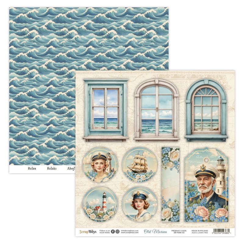 ScrapBoys - Old Marina - 12x12 - Paper Pack