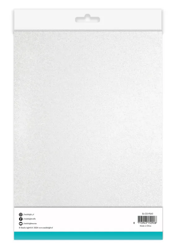 Studio Light - PS43 - Glitter Sheets - A5 - 200g - 10pk - White