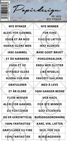 Hovedbilde Papirdesign - Klistremerker - 1623 -  Nye rynker